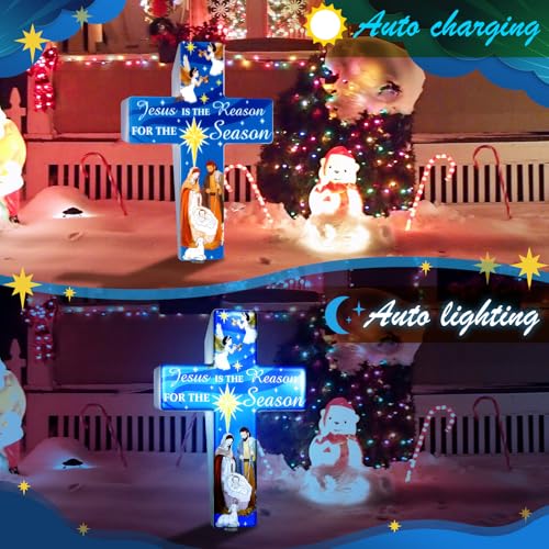 Yousoontic Christmas Solar Stake, Jesus is the Reason for the Season - style: Jesus is the Reason for the Season