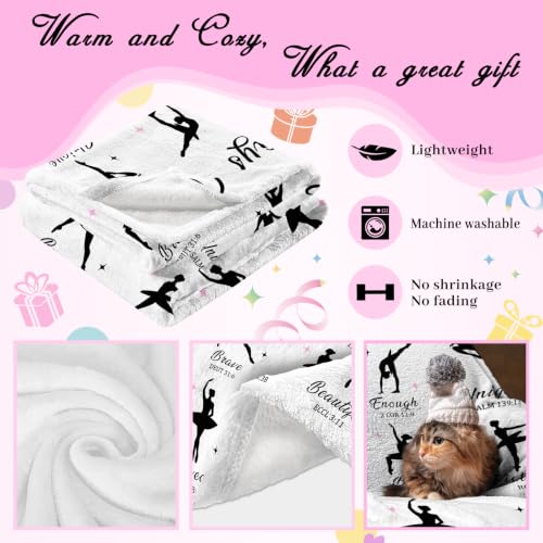 God Says I Am Christian Gifts for Girl Ballet Dancer Blanket 50"x60" - color: God Says - Ballet 02, size: 50"x60"