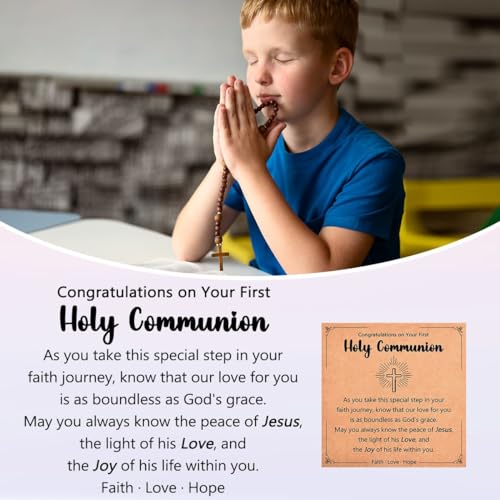 Leyung Baptism Confirmation First Holy Communion Christening Gifts for Boys - color: First Communion
