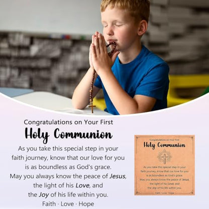 Leyung Baptism Confirmation First Holy Communion Christening Gifts for Boys - color: First Communion