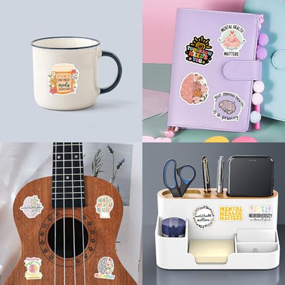 110pcs Mental Health Stickers Pack,Waterproof Vinyl Encourage Onself Decales for Teens Adults Teachers,Cartoon Stickers for Water Bottles Laptop Notebook DIY Art Craft - color: 110 - Mental Health