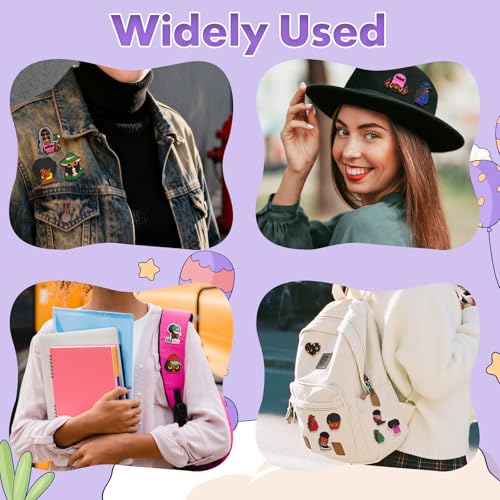 Cute Pins Bulk, Funny Lapel Badge Pins Rubber Brooch Pins for Backpacks, Hats, Bags - style: Black girl-30PCS