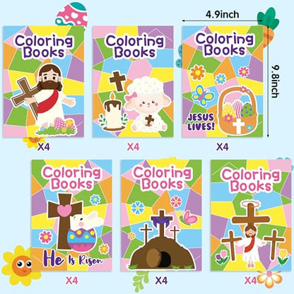 ANGOLIO Easter Geometry Coloring Books - 24Pcs Jesus Lives Christain Color Booklet Bulk with Hosanna Bible DIY Art Drawing Book for Easter Basket Stuffers Religious VBS Sunday School Classroom Rewards - style: Easter Geometry