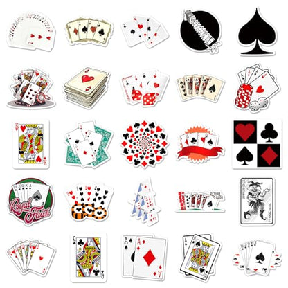 50PCS Poker Card Stickers, Waterproof Vinyl Decals, Casino Themed Stickers for Water Bottles, Laptops, Scrapbooking（Playing Cards） - color: Playing Cards