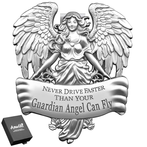 Guardian Angel Visor Clip Car Guardian Angel Medal Accessories Bless Driving Safety Religious Gift for Driver, Parent, Family, Friend (1)