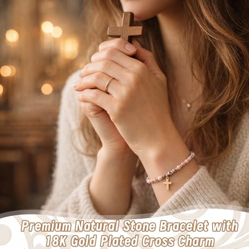 Kingdder 12 Set Christian Cross Bracelets for Women Gift Bulk - style: Cord