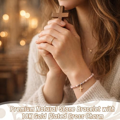 Kingdder 12 Set Christian Cross Bracelets for Women Gift Bulk - style: Cord