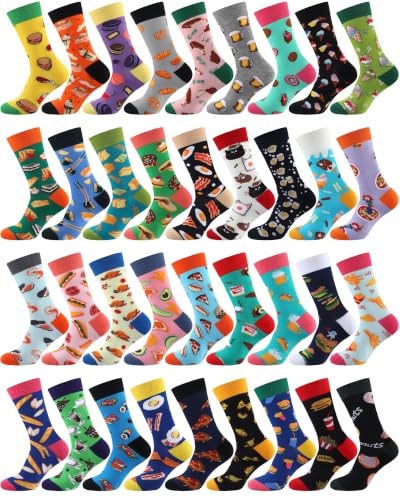 Vabean 36 Funny Men's Socks - color: Food Snack Pattern
