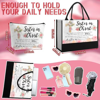 Aliceset 2 Pcs Christian Bible Verse Tote Bags for Women - style: Rose