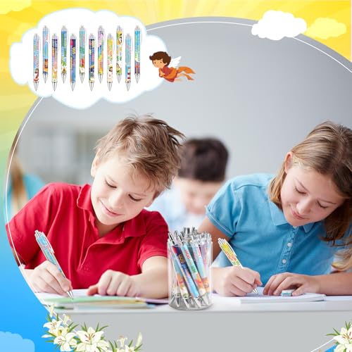 Dispowreath 48 Pcs Bible Verse Ballpoint Pens Christian Pens Bulk Inspirational Quotes Pens Retractable 1.0 mm Black Religious Ink Pens Smooth Writing Pen for Church Sunday School Office Supplies Gift - style: Bible