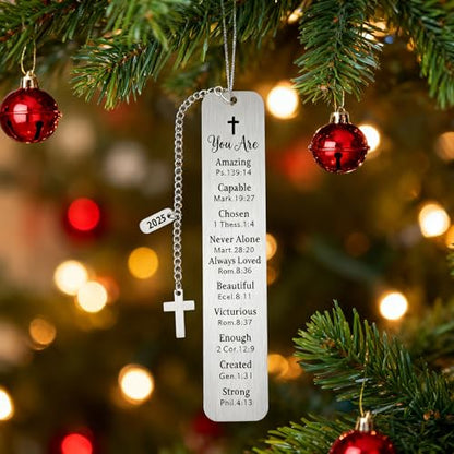 Christian Graduation Gifts for Her Him, Class of 2024 2025 2026 Gifts, Inspirational Bible Verse Bookmark with Cross, Religious Baptism Confirmation Gifts for Teen Girls Boys Daughter Son - style: BM022 Bible Verses