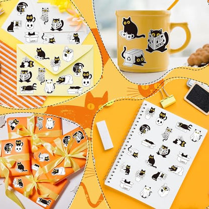Cute Black Cat Sticker Rolls for Kids Teens - 1000Pcs in 2 Rolls - style: Black Cat