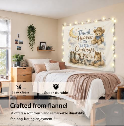 Elpwk Farmhouse Western Cowboy Nursery Tapestry Wall Decor 50x60 Inch - color: West cowboy