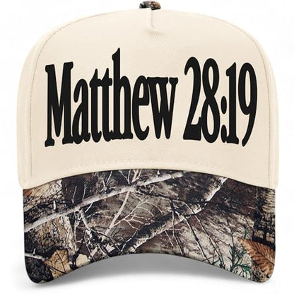 Matthew 28:19 Hat - color: Tree Camo/Natural