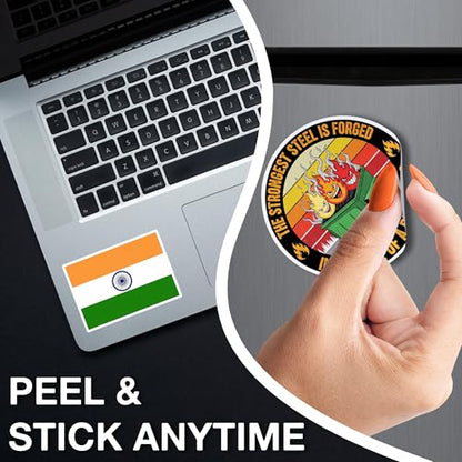 [3pcs] India Flag Sticker Waterproof Vinyl Stickers for Car Laptop Luggage - color: India Sticker