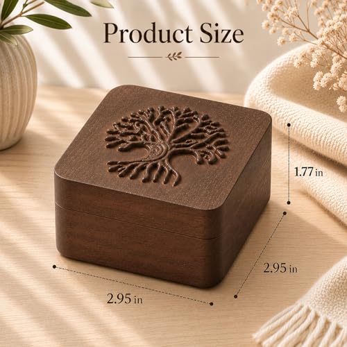 Hand-Carved Tree of Life Keepsake Box, Small Jewelry Box Gifts - color: Tree of Life