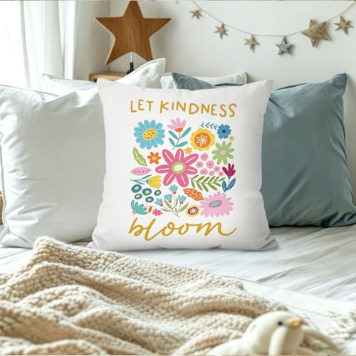 Kids Room Pillow Covers 18x18,Boho Classroom Decor Throw Pillows - color: Flower