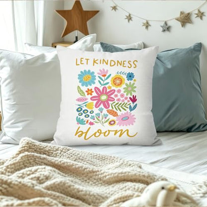 Kids Room Pillow Covers 18x18,Boho Classroom Decor Throw Pillows - color: Flower