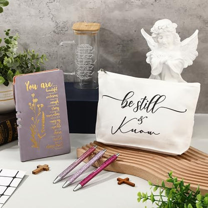 Skylety 6 Pcs Christian Gifts Set for Women Bible Study Supplies, Purple - color: Purple