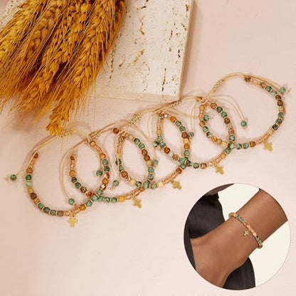 BROCC 9PCS Christian Cross Bracelet for Women Cross Charm Bracelets Set