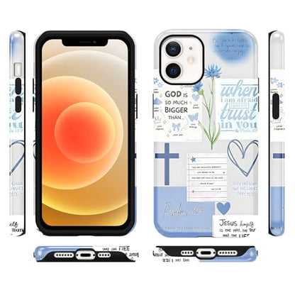 Cute Blue Jesus Christian Phone Case for iPhone 12/12 Pro 6.1'' - color: Blue, size: iPhone 12/iPhone 12 Pro