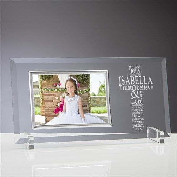 Personalization Universe First Communion Personalized Glass Picture Frame - size: Vertical