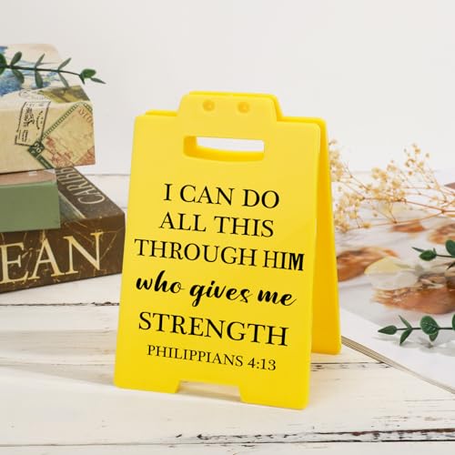Inspirational Christian Bible Verse - I Can Do All This, Quote Philippians 4:13 Motivational Positive Desk Sign Religion Decor for Women Men Friend Student Galentines Valentines Day Birthday - style: I Can Do All This