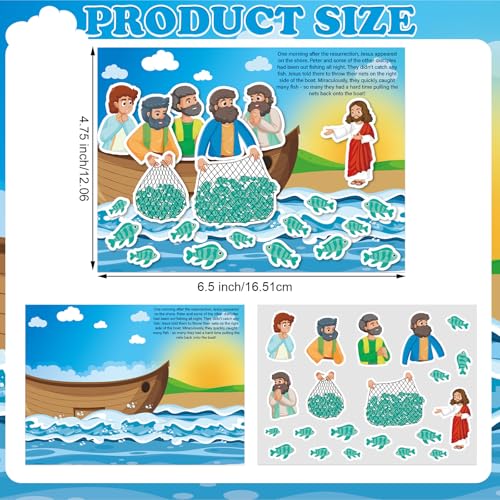 Marspark 24 Pcs Jesus Visits Disciples Bible Scene Stickers, Christian VBS - style: Jesus Visits Disciples