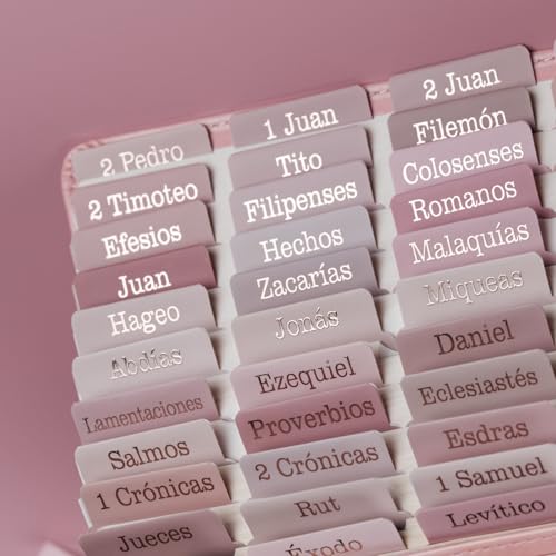 UPAFEXXI-Spanish Laminated Bible Tabs for Women and Men(Pink) - color: Spanish Pink
