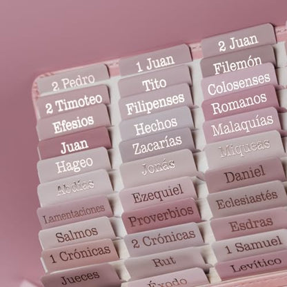 UPAFEXXI-Spanish Laminated Bible Tabs for Women and Men(Pink) - color: Spanish Pink
