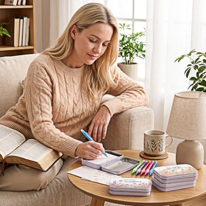 120Pcs Christian Gifts for Women, Prayer Boxes with Prayer Cards and Pencil - style: Pastel Floral