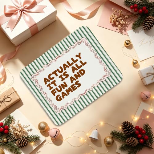 UTELKA Actually It is All Fun and Games Mouse Pad, Green Red Mousepad - color: Actually It Is All Fun And Games, size: 10.2L x 8.2W inches