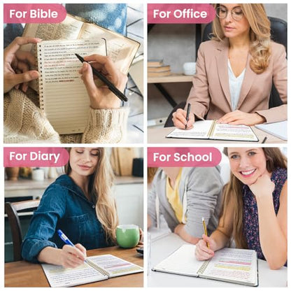 Taja Lined Spiral Journal for Women, A5 Cute Hardcover Notebook for Work - color: F-Jellyfish