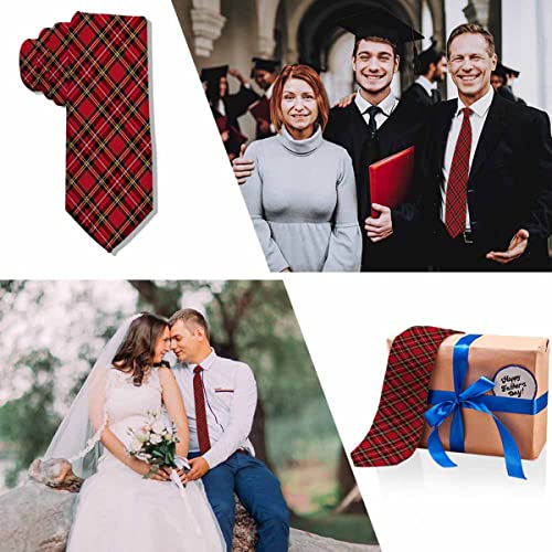 Men's Ties Novelty Tie Necktie for Men Teen Boys Multicolor Tie Party Holiday Thanksgiving Christmas - color: Red Black Green Plaid