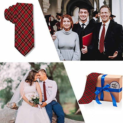 Men's Ties Novelty Tie Necktie for Men Teen Boys Multicolor Tie Party Holiday Thanksgiving Christmas - color: Red Black Green Plaid