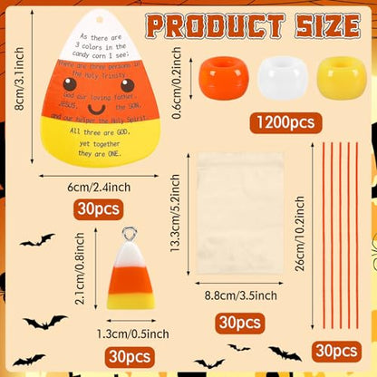 UPINS 30Sets Halloween Candy Corn Beads Craft for Church Sunday School