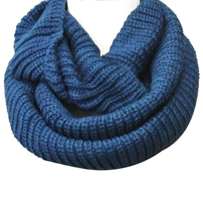 Wrapables Thick Knitted Winter Warm Infinity Scarf - color: Blue