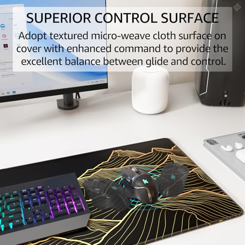 KTRIO Large Gaming Mouse Pad, Desk Mat, 31.5 x 11.8 in, Bright Rise, XL - color: Bright Rise, size: 31.5l X 11.8w Inches