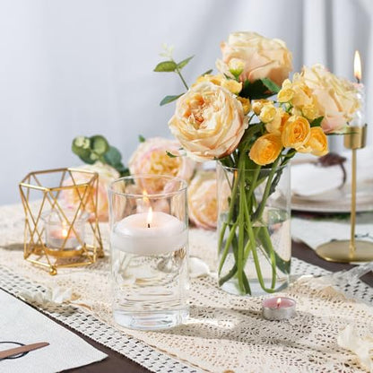 TBWIND 12pcs 6 Inch Clear Glass Cylinder Vases for Centerpieces - size: 12 Pack 6 Inch - Clear