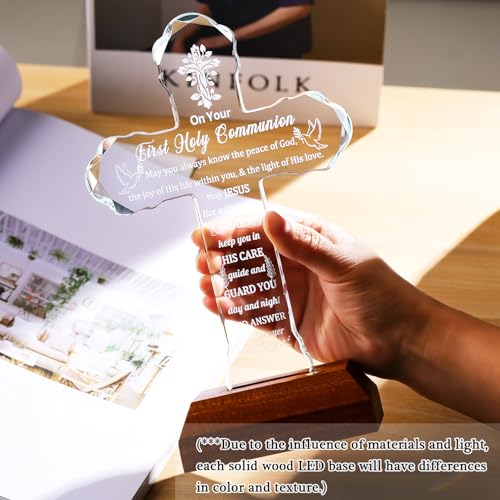 Ornalrist First Holy Communion Gifts for Girls Boys Crystal Christian Gift - color: First Holy Communion