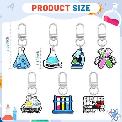 Cute Keychain Bulk,Cute Key Chain for Car Keys Purse Bag Rewards - color: Science-30