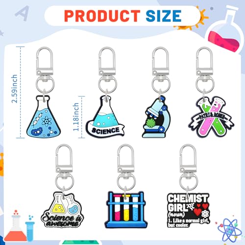 Cute Keychain Bulk,Cute Key Chain for Car Keys Purse Bag Rewards - color: Science-30