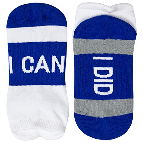 Gone For a Run Motivational Ankle Running Socks - Affirmation Runners Gifts - color: I Can (Royal)