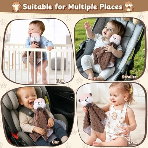 Loveys for Babies, Brown Prayer Otter Baby Security Blanket - color: Brown Otter