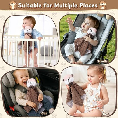 Loveys for Babies, Brown Prayer Otter Baby Security Blanket - color: Brown Otter