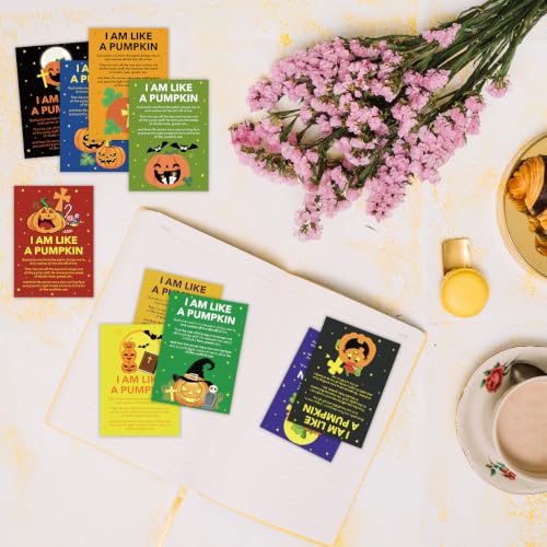 200Pcs Pumpkin Religious Bible Verses Halloween Pocket Prayer Cards2604 - color: Halloween