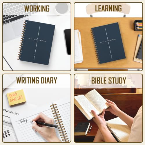 Christian Prayer Journal Gift for Women Men 5.5x8.3in Blue - color: Blue