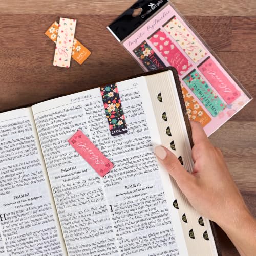 Christian Art Gifts Magnetic Scripture Bookmark Set: Overflowing Grace - color: Overflowing Grace Floral