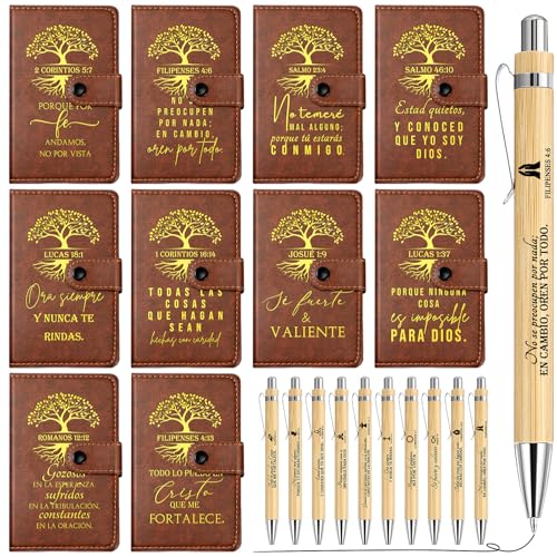 Spakon 20 Pcs Christian Prayer Journals with Pens, Spanish Tree of Life - style: Spanish Tree of Life