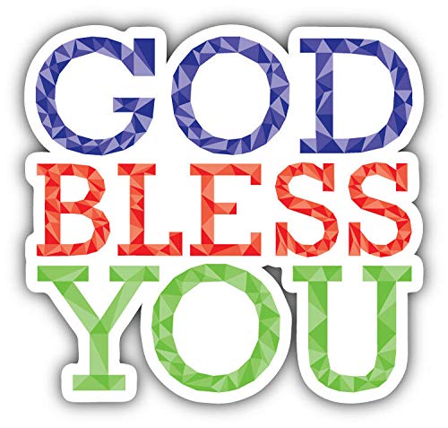God Bless You Slogan Decorative Scrapbooking Sticker Waterproof Vinyl Stickers for Water Bottle, Laptop & Phone Case – 50 Pack